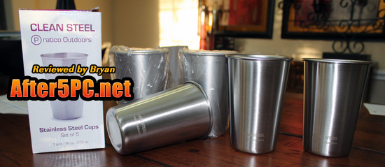 Review of Set of 16oz Stainless Clean Steel Cups from Pratico Outdoors